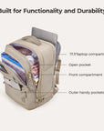 Falco 40L Expandable Airline Approved Carry On Travel Backpack