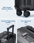 Jetsetter 20 Inch Expandable PC Hard Shell Spinner Luggage - BAGSMART