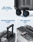 Jetsetter 20 Inch Expandable PC Hard Shell Spinner Luggage - BAGSMART