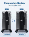 Jetsetter 20 Inch Expandable PC Hard Shell Spinner Luggage - BAGSMART