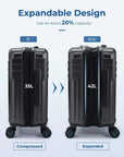 Jetsetter 20 Inch Expandable PC Hard Shell Spinner Luggage - BAGSMART
