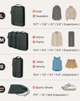 6PCS Compression Travel Packing Cubes for Suitcases