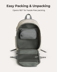 Soar_25L_Clamshell_travel_Backpack_Set_gray_with_180__open gray