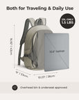 Soar_25L_Clamshell_travel_Backpack_Set_gray_with__15.6_laptop_compartment gray