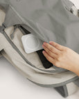 Soar_25L_Clamshell_travel_Backpack_Set_gray_with_quick_access gray