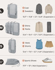 6PCS Compression Travel Packing Cubes for Suitcases
