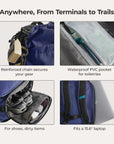 Paz 43L Carry On Travel Duffle Backpack