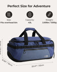 Paz 43L Carry On Travel Duffle Backpack