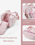 Makeup Travel Bag with Two Storage Compartments for Dry and Wet Segregation - Bagsmart