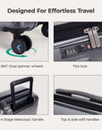 Daren 16-20 Inch Lightweight Hardside Carry-On Suitcase