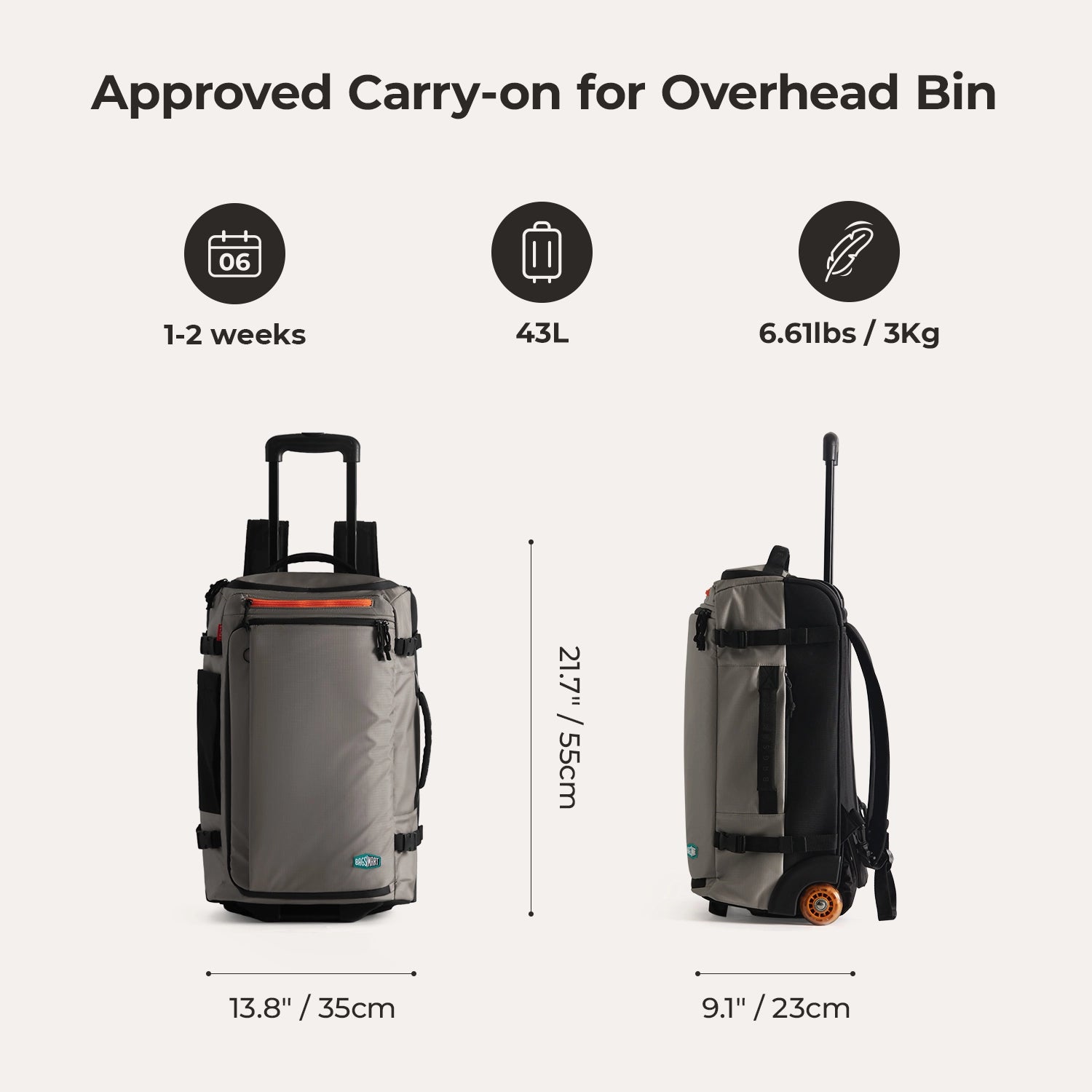 Blast 43L Roller Backpack