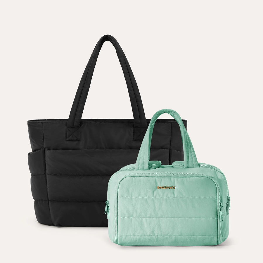 Crush Toiletry Bag & Bubble Puffy Tote Travel Set