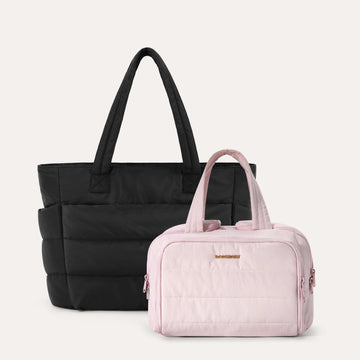 Crush Toiletry Bag & Bubble Puffy Tote Travel Set