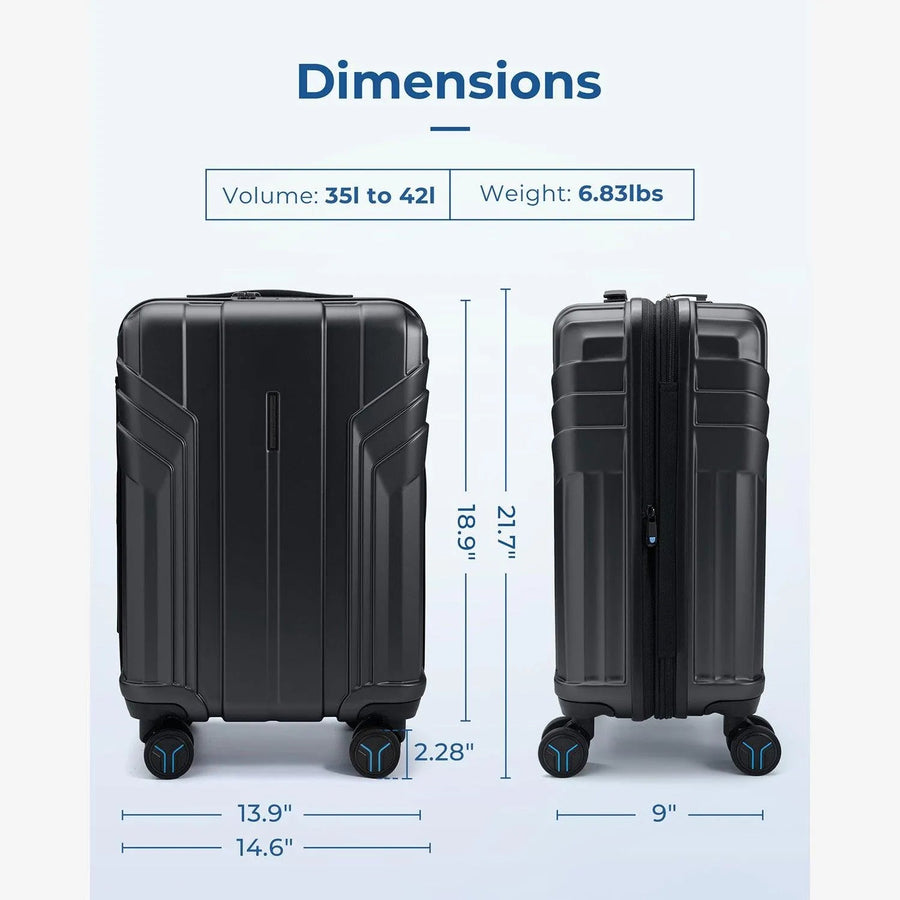 Jetsetter 20 Inch Expandable PC Hard Shell Spinner Luggage - BAGSMART