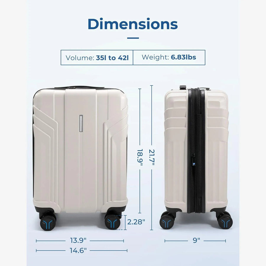 Jetsetter 20 Inch Expandable PC Hard Shell Spinner Luggage - BAGSMART