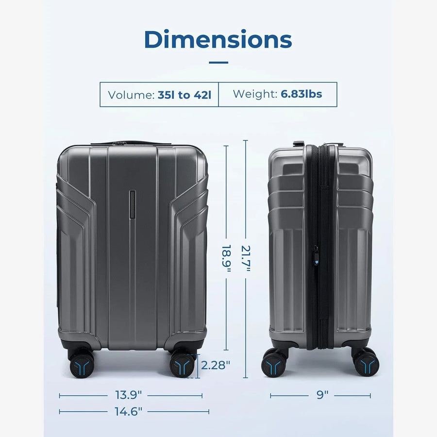 Jetsetter 20 Inch Expandable PC Hard Shell Spinner Luggage - BAGSMART