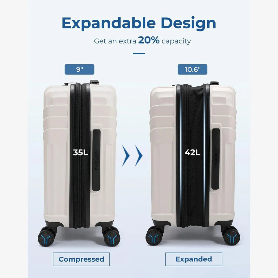 Jetsetter 20 Inch Expandable PC Hard Shell Spinner Luggage - BAGSMART