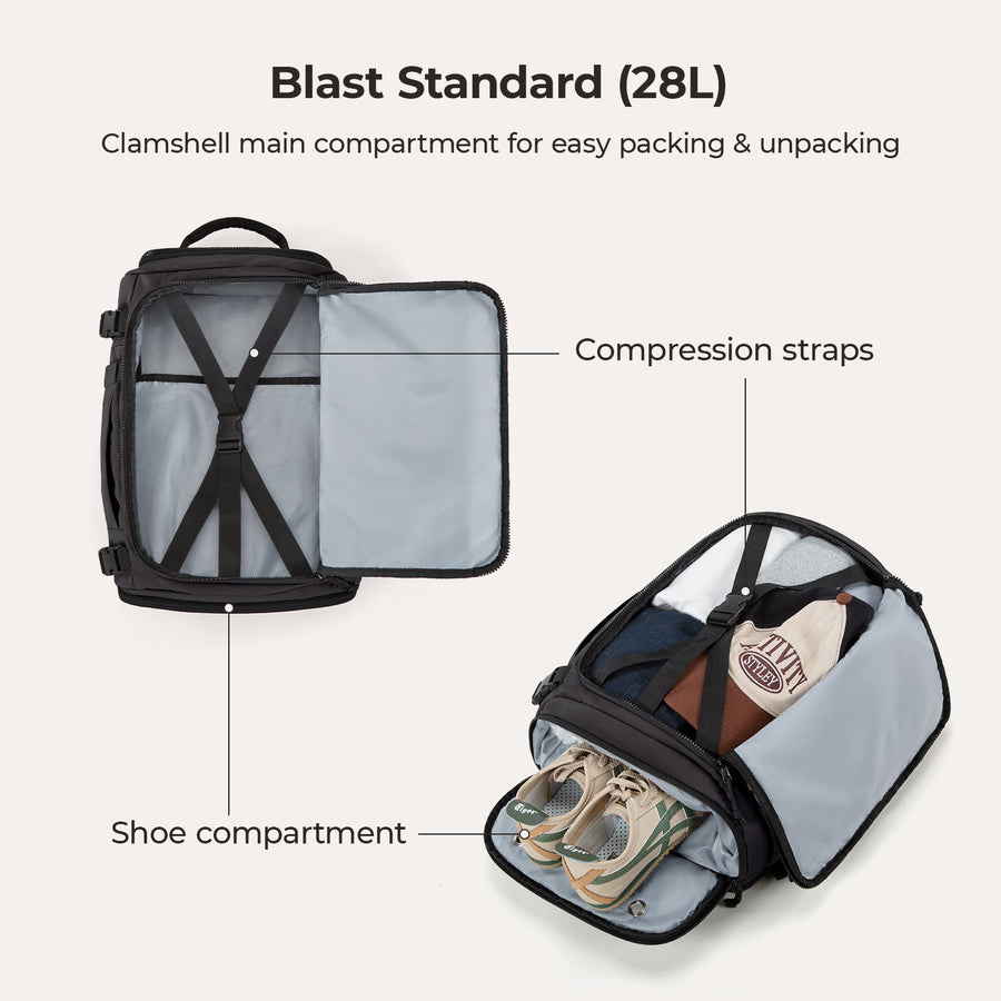 Blast Quick Access 28L-38L Carry On Travel Backpack