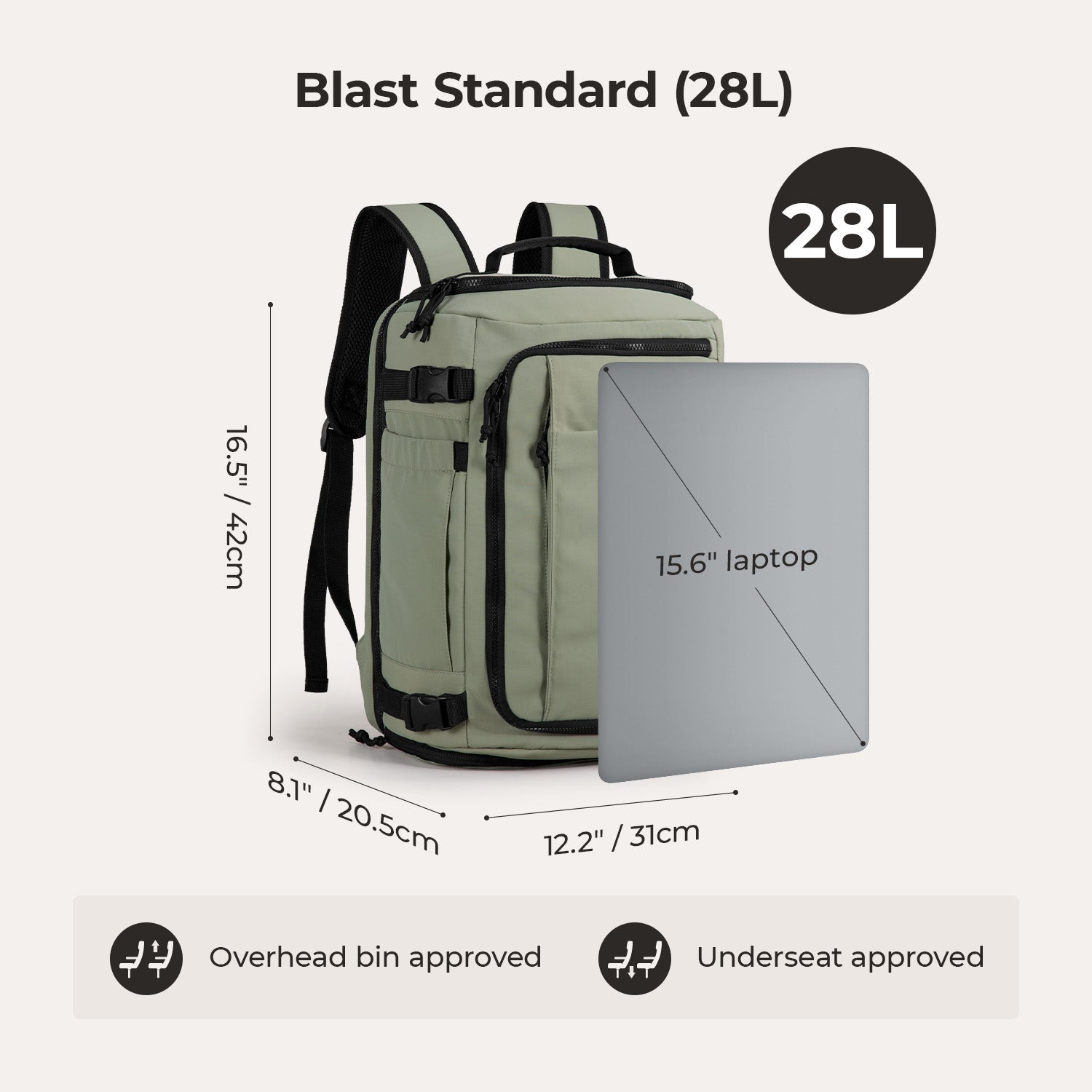 Blast Quick Access 28L-38L Handgepäck-Reiserucksack