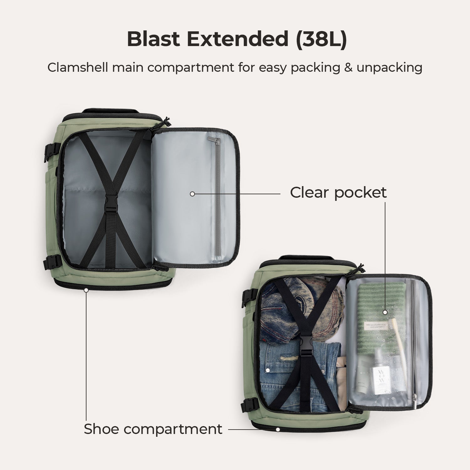 Blast Quick Access 28L-38L Handgepäck-Reiserucksack