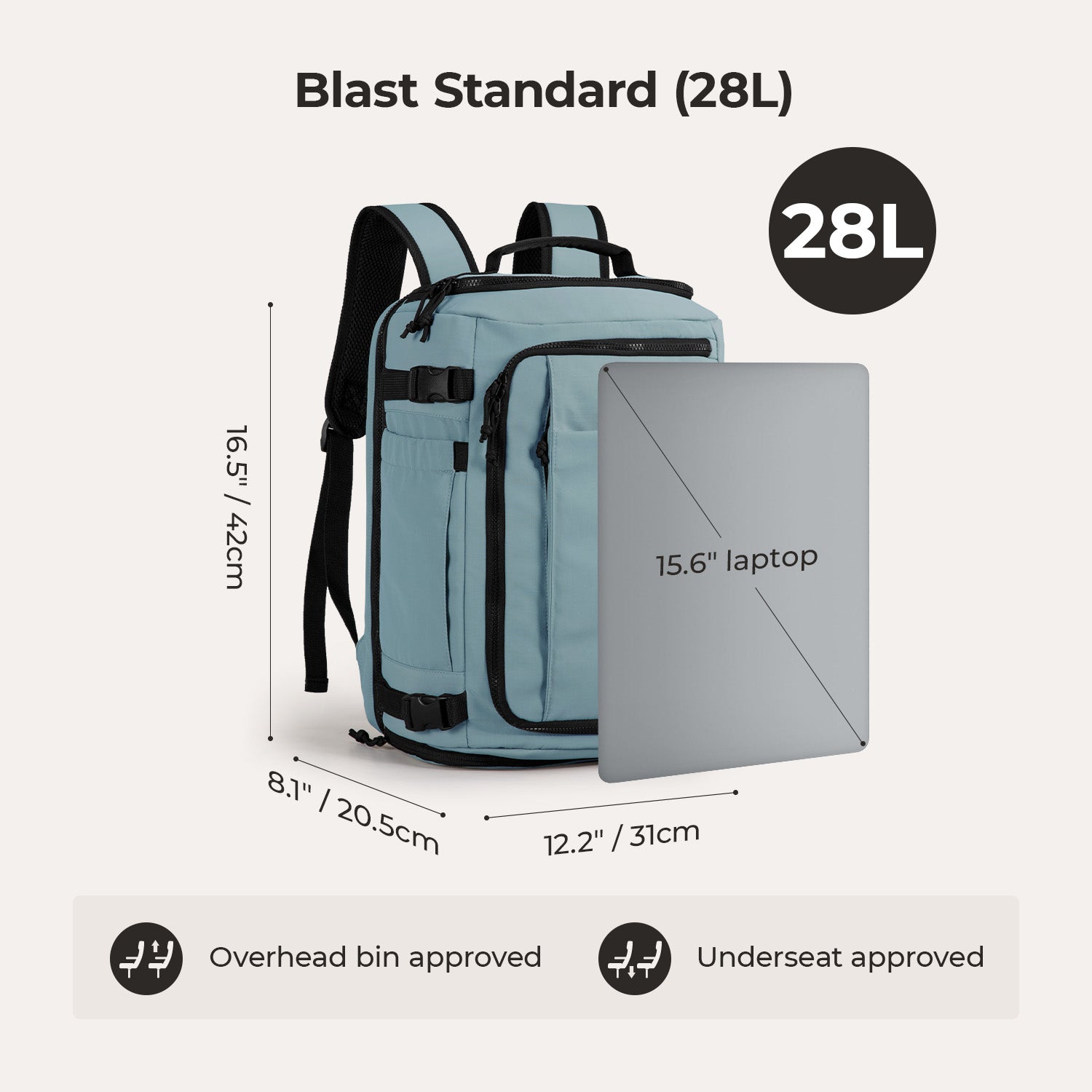 Blast Quick Access 28L-38L Carry On Travel Backpack