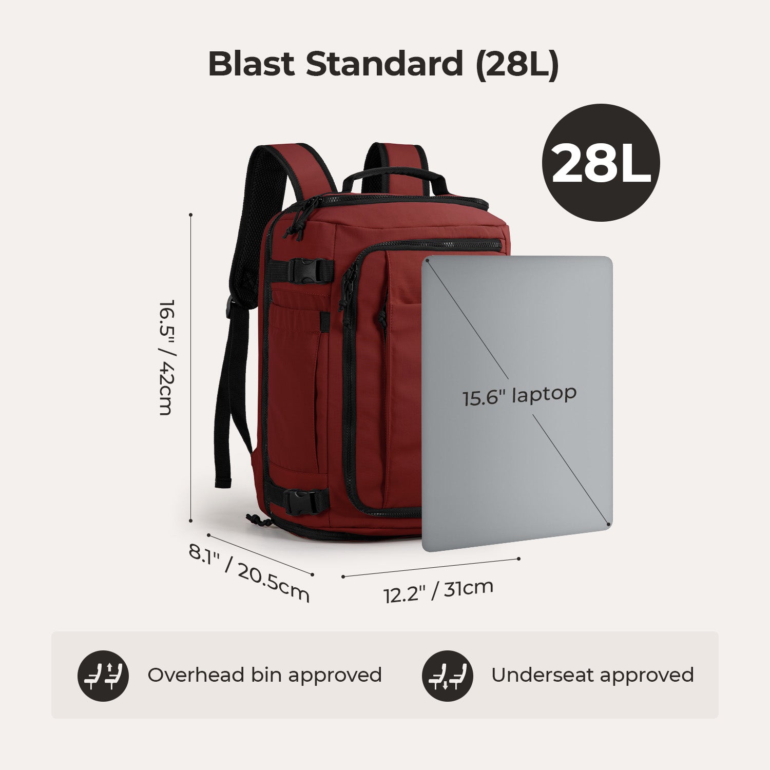 Sac à dos de voyage à accès rapide Blast 28L-38L