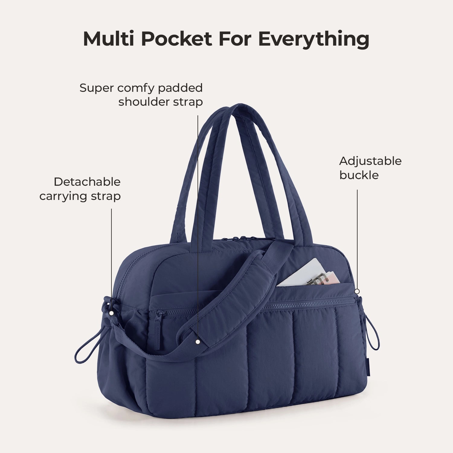 Puffy Water-Resistant Gym & Travel Duffle Bag