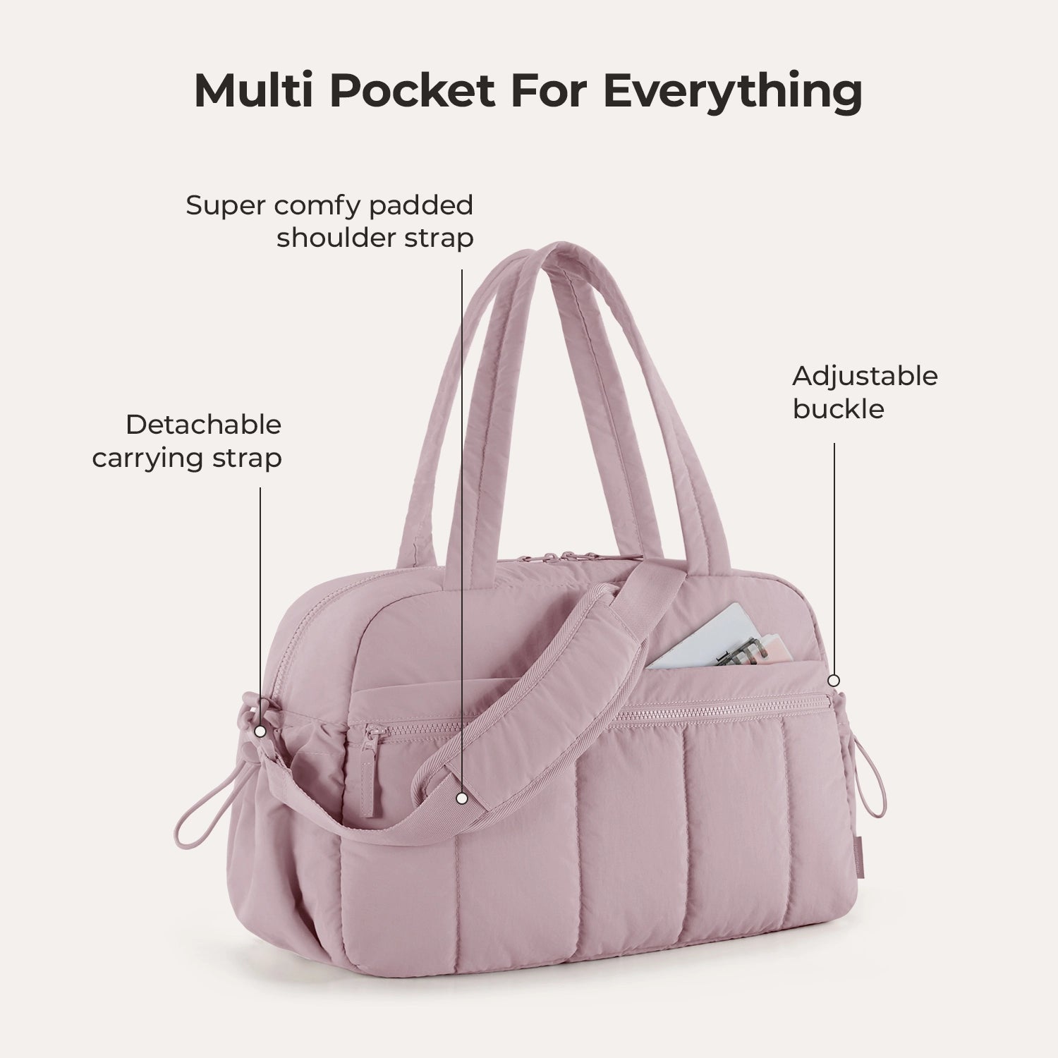 Puffy Water-Resistant Gym & Travel Duffle Bag