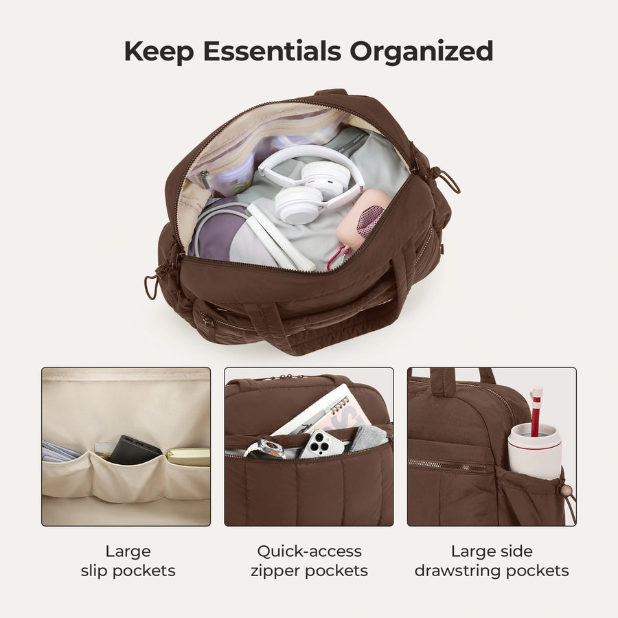 Puffy Water-Resistant Gym & Travel Duffle Bag