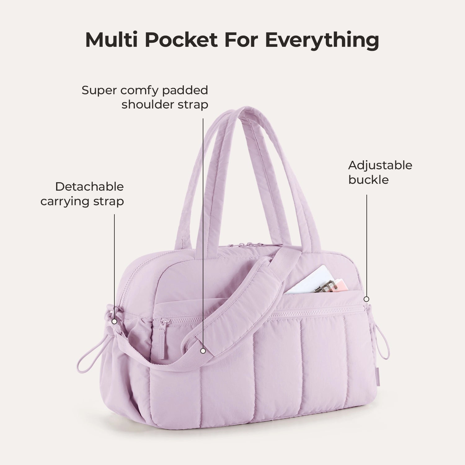 Puffy Water-Resistant Gym & Travel Duffle Bag