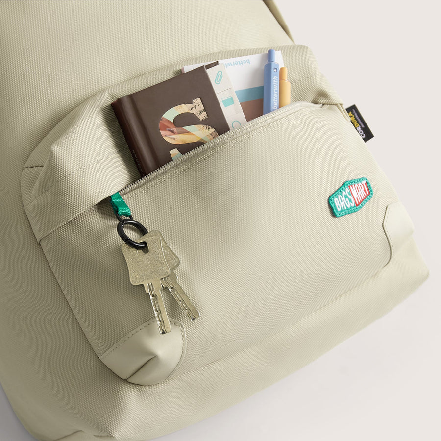 Beige campus backpack