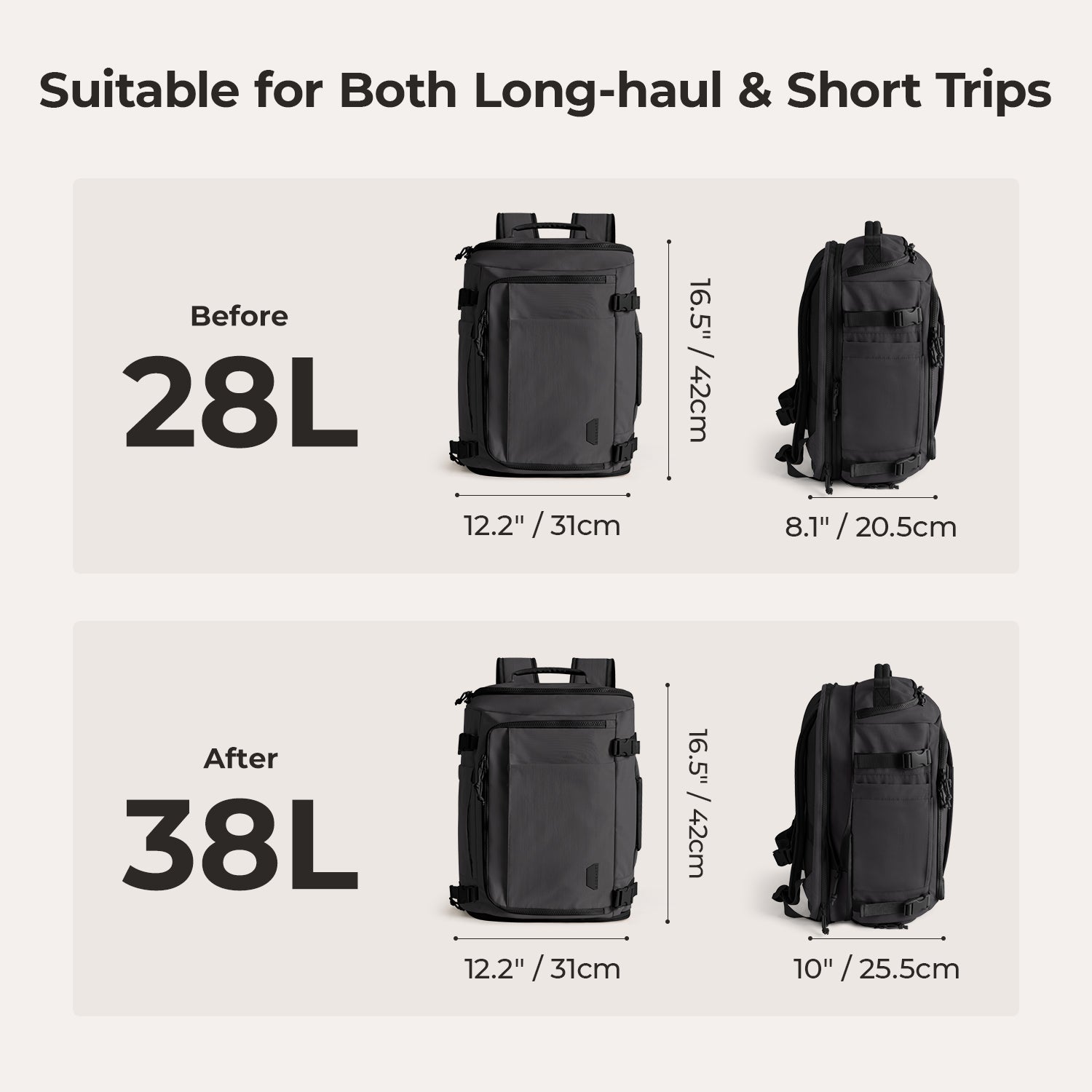 Blast Quick Access 28L-38L Carry On Travel Backpack