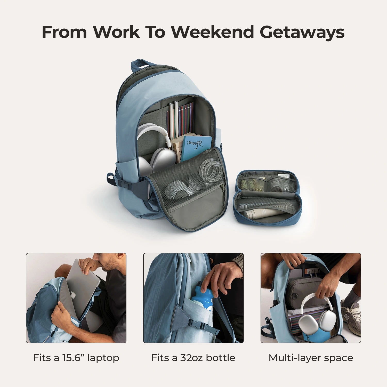 Soar 25L 180° Open Clamshell Travel Backpack Set