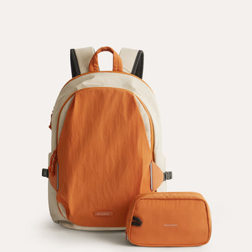Soar_25L_180__Open_Clamshell_Travel_Backpack_Set_Orange_with_Toiletry_Bag
