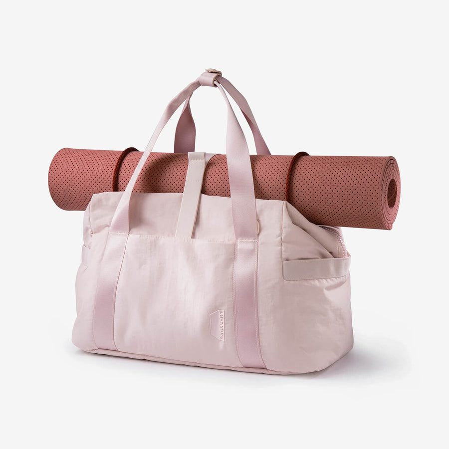 Zoraesque Travel Pink duffel Gym Bags for Women in Yoga Mat Fixed Buckle-Bagsmart