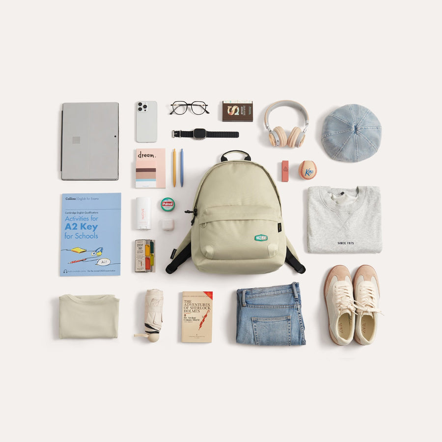 backpack with laptop sleeve Beige