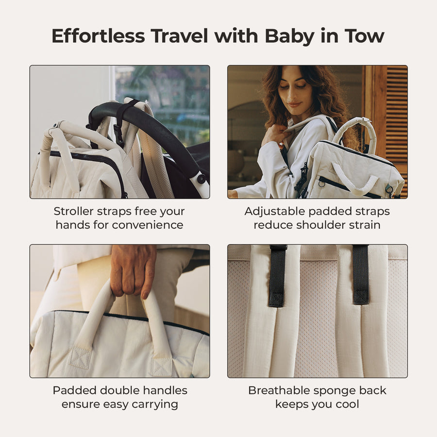 best diaper backpack trave baby in tow celadon