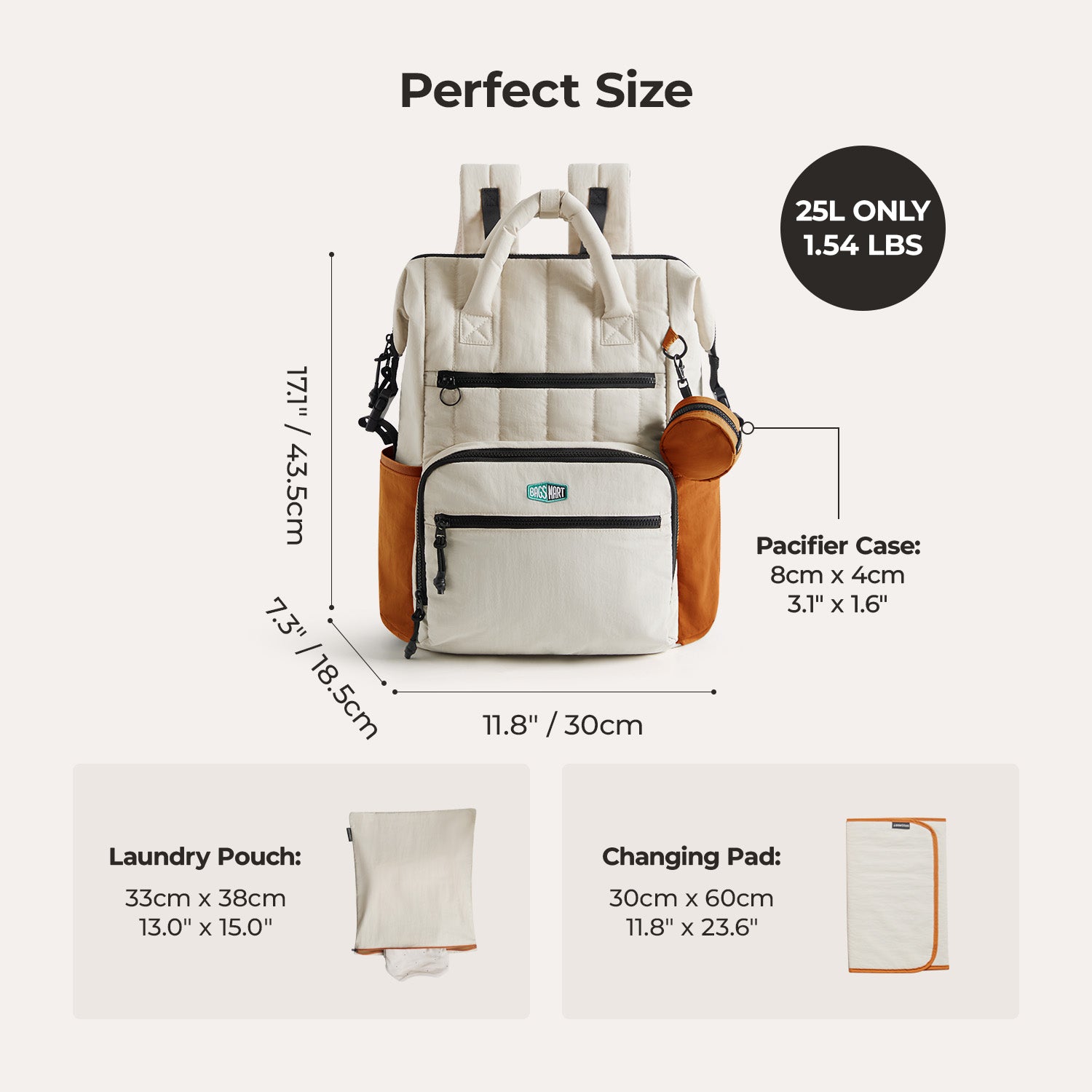 best diaper bag backpack tangerine