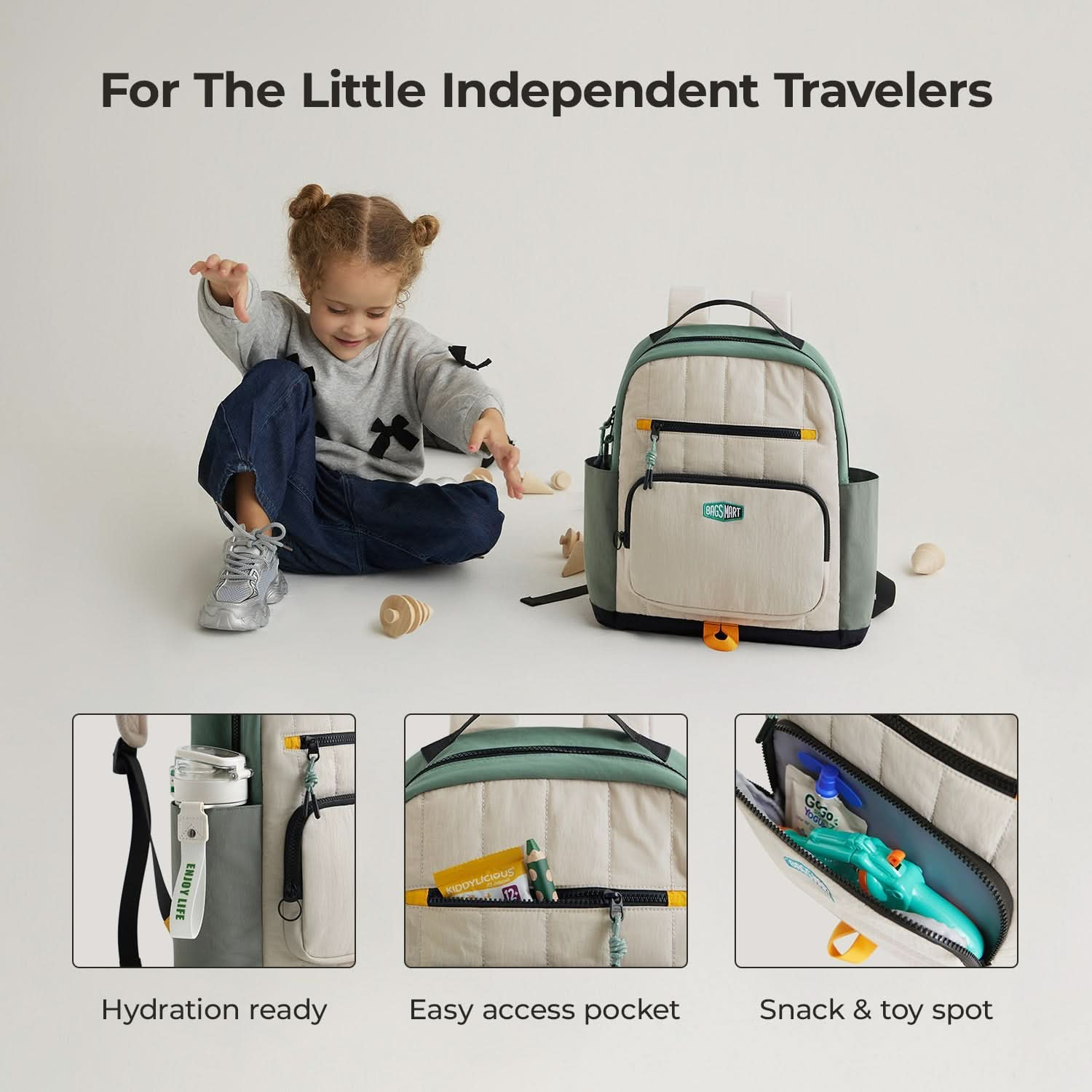 best kids travel backpack celadon