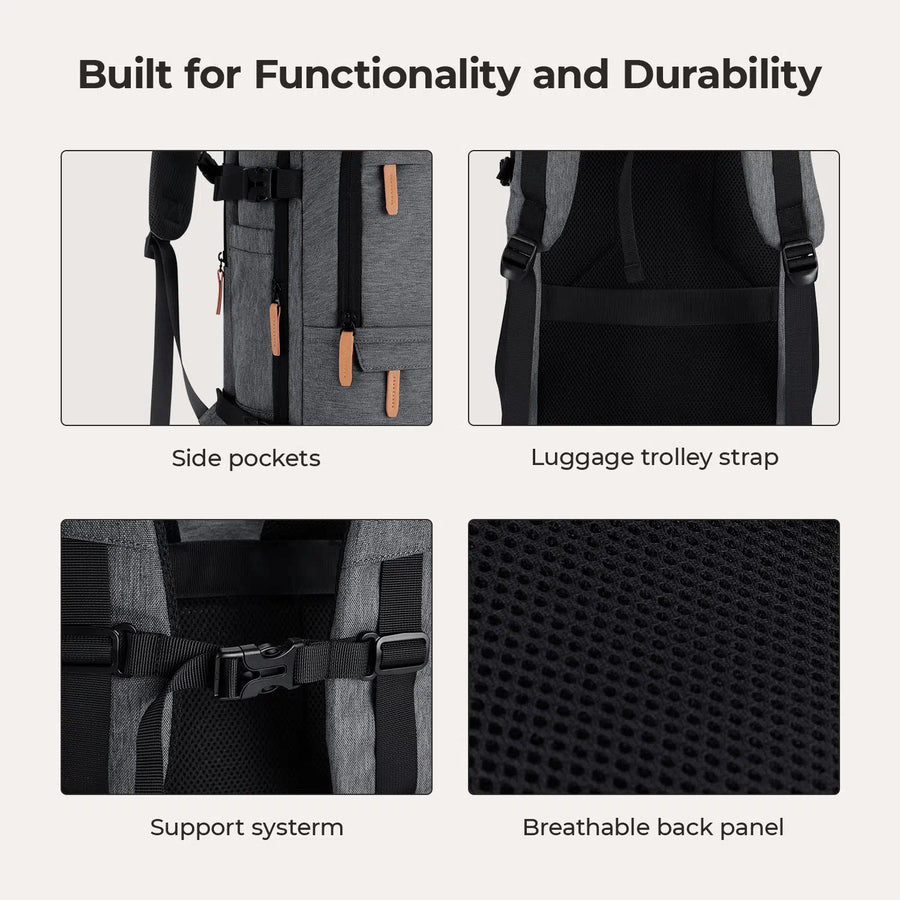 Falco 40L Expandable Airline Approved Carry On Travel Backpack