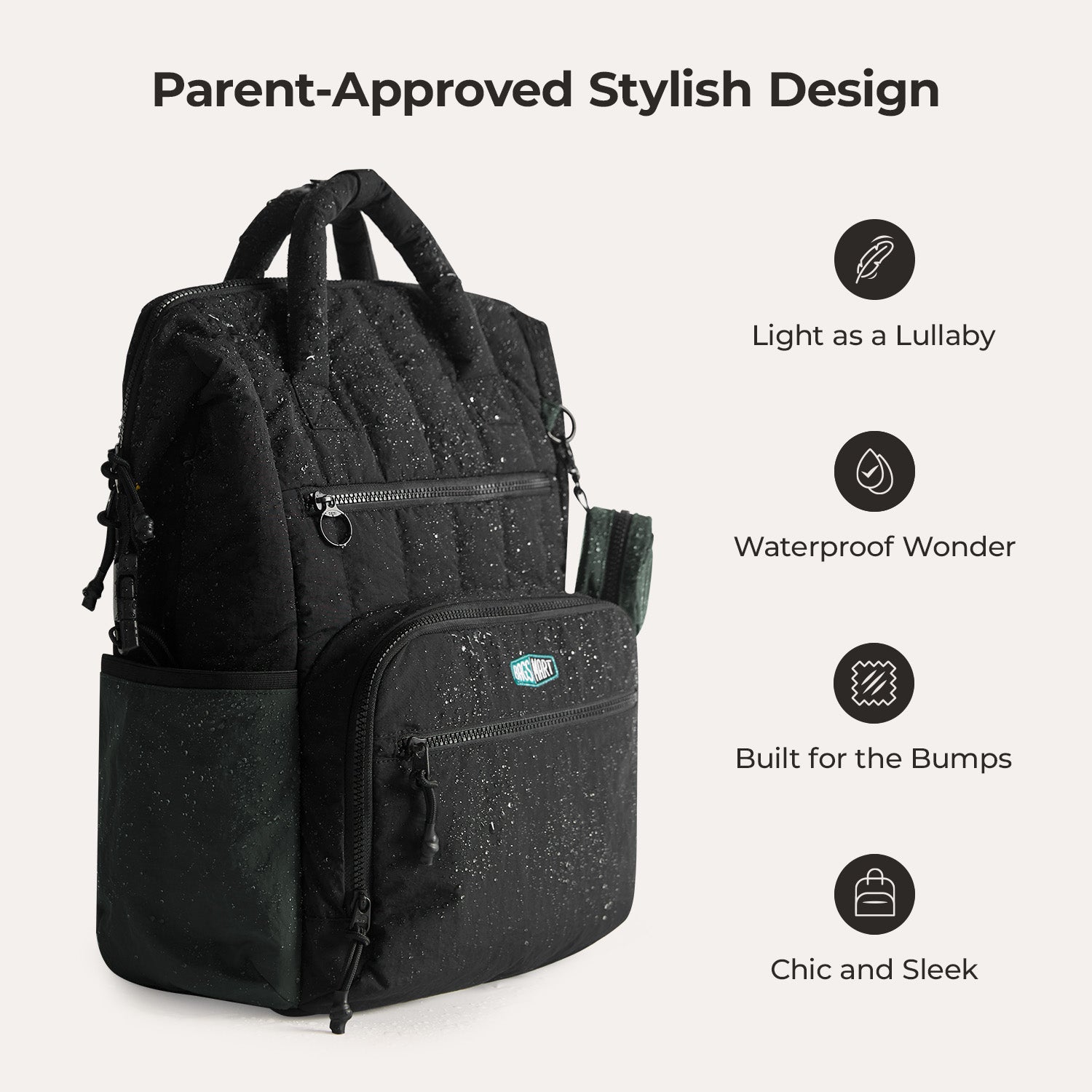 extra large diaper bag backpack black