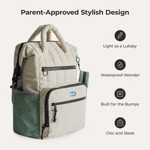 extra large diaper bag backpack celadon