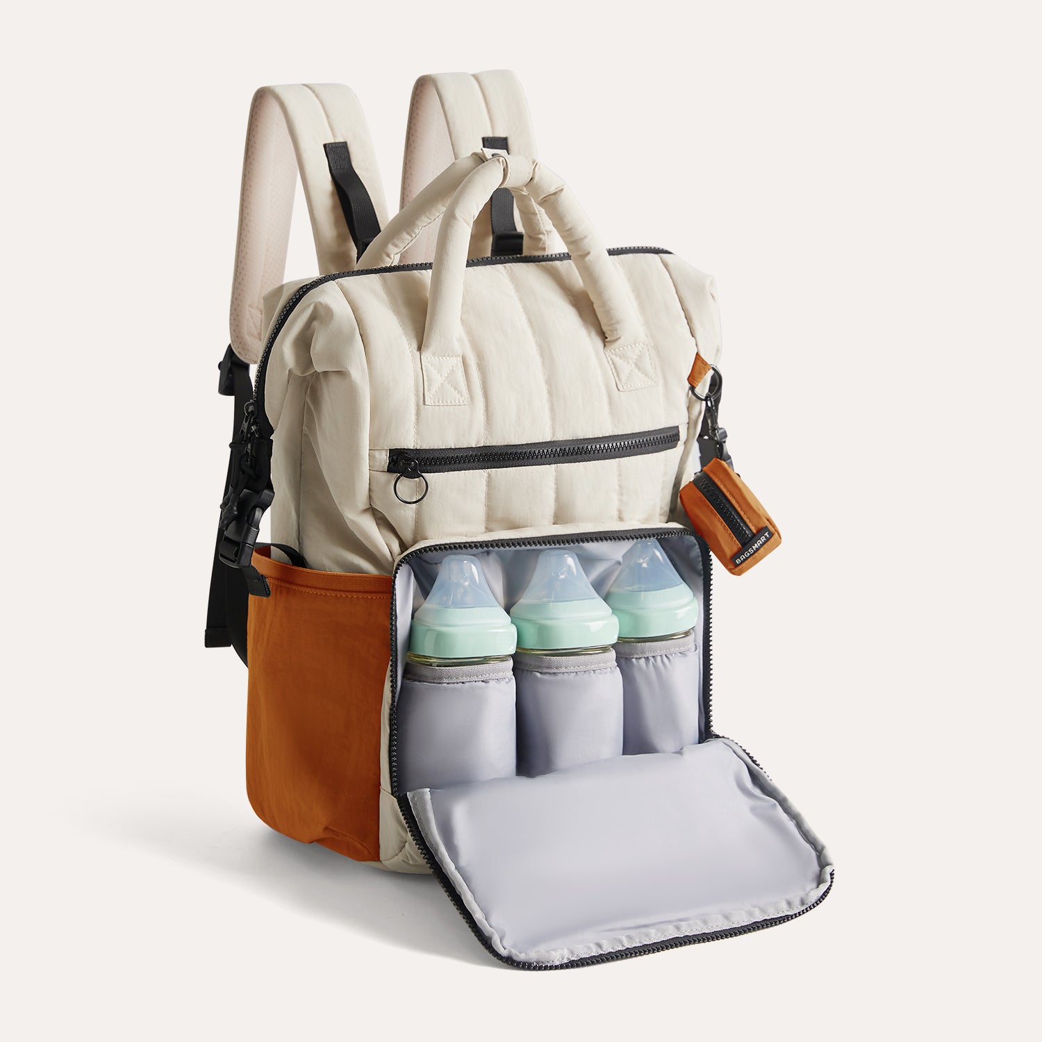 extra large diaper bag backpack for twins​ tangerine