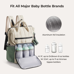 large diaper bag bottle backpack celadon